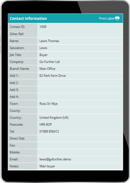 OscarOnline free contact database snippet on tablet display